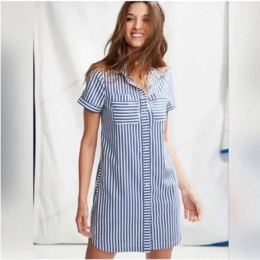 Vineyard Vines Blue and White Striped Shirt Dress